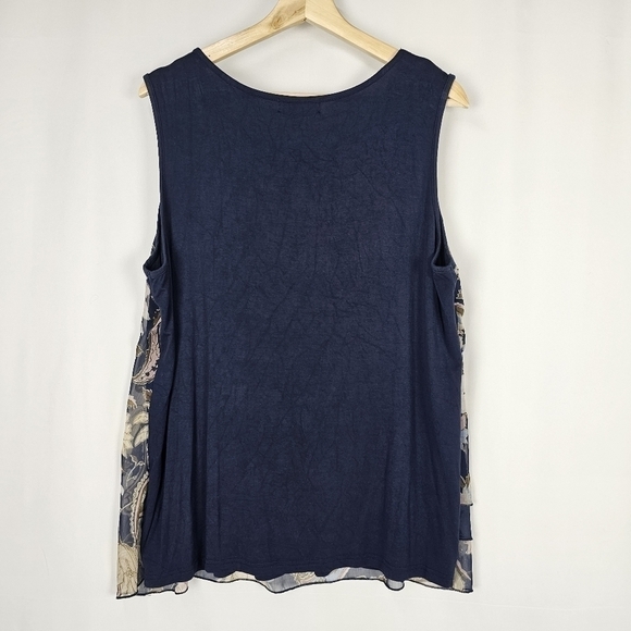Anna Bella Sleeveless Blouse with Chiffon Detail Size XXL - Picture 3 of 8